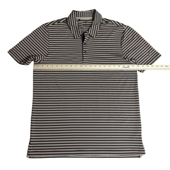 ADIDAS Golf Polo Shirt Men’s Medium Gray Striped - Picture 5 of 6